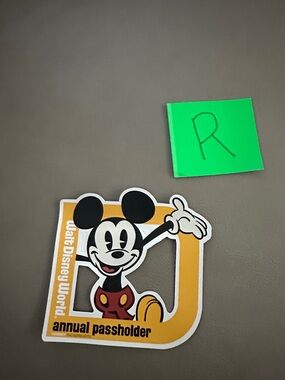 Walt Disney World Mickey Annual Passholder Sticker - Yellow